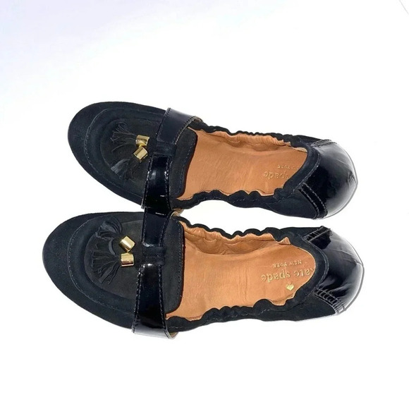 Kate Spade Black Suede NY Shirley Charm Loafer Flat Size 8M - Picture 3 of 8